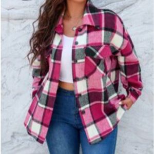 Shein Button Down Shacket Size 3X, fits 2X